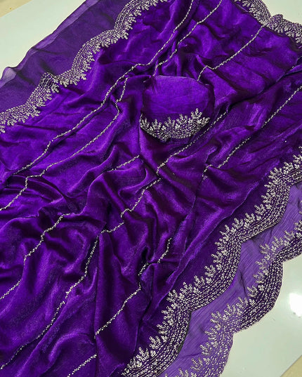 Fendy Chiffon  Diamond Work Sarees