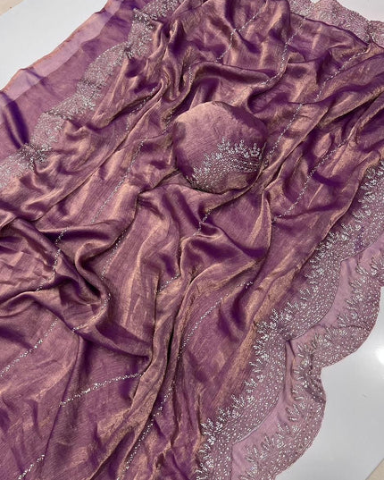 Fendy Chiffon  Diamond Work Sarees