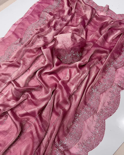 Fendy Chiffon  Diamond Work Sarees