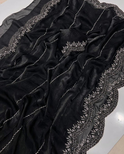 Fendy Chiffon  Diamond Work Sarees