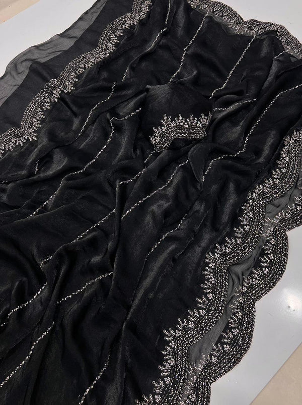 Fendy Chiffon Diamond Work Sarees