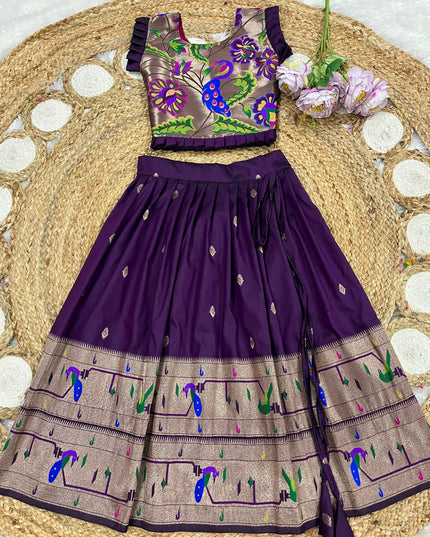 Paithani lehenga For kids