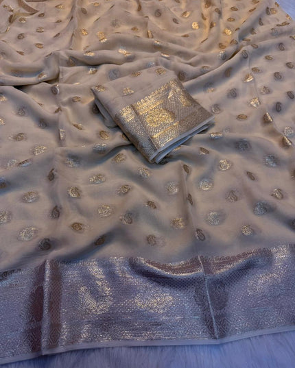 Viscose Georgette  Weaving Butti Sarees