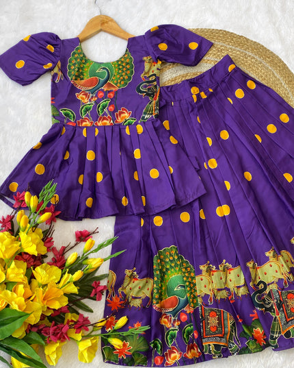 Heavy Silk Lehengas For Kids