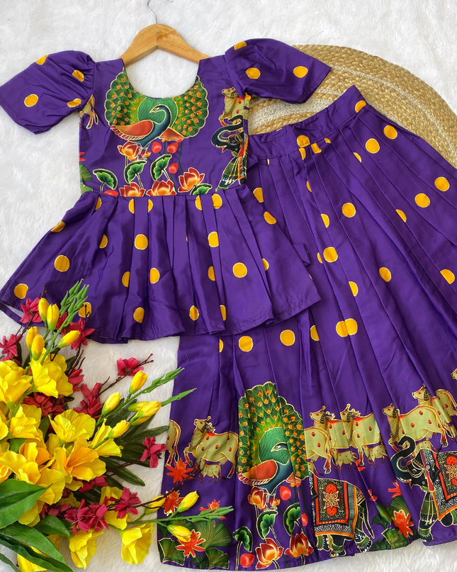 Heavy Silk Lehengas For Kids