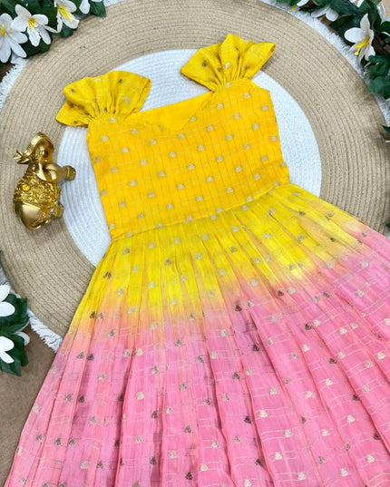 Bandhani Padding Kids Coat-Gown