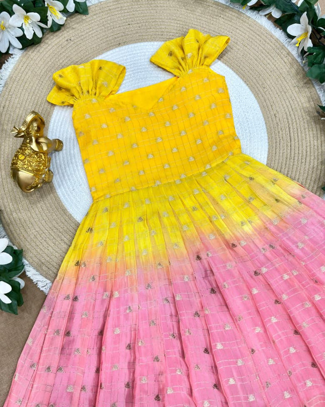 Bandhani Padding Kids Coat-Gown