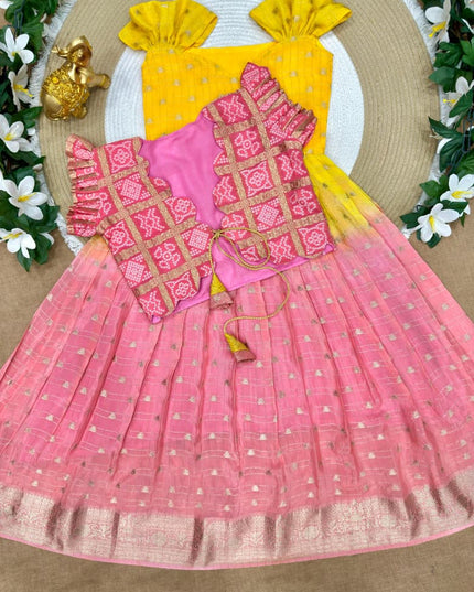 Bandhani Padding Kids Coat-Gown