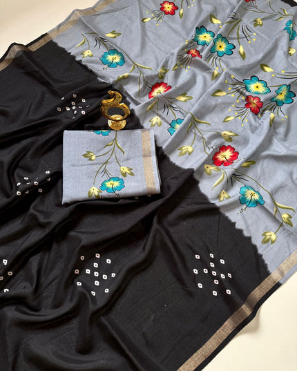 Floral Pallu Mul Cotton Saree