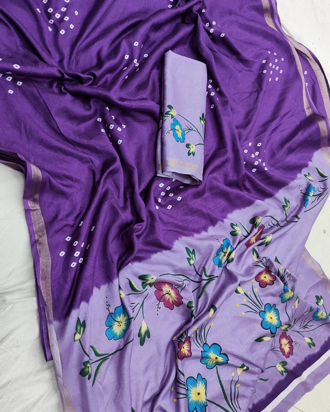 Floral Pallu Mul Cotton Saree