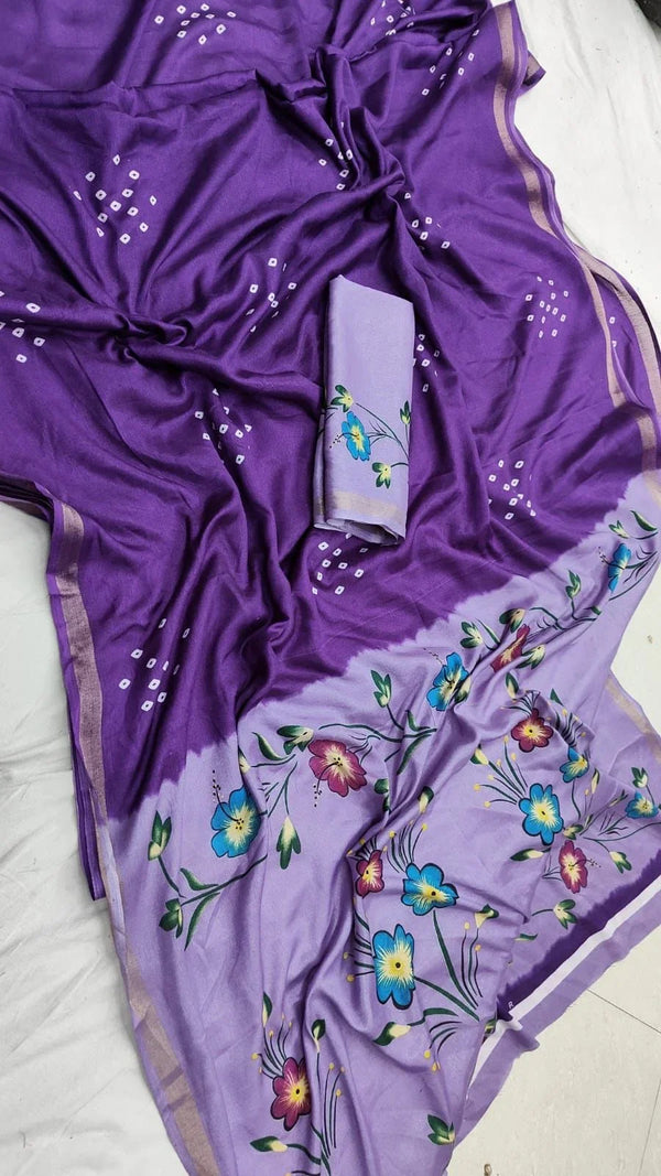 Floral Pallu Mul Cotton Saree