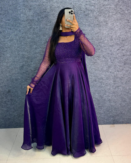 Royal Sparkle Space Silk Gown