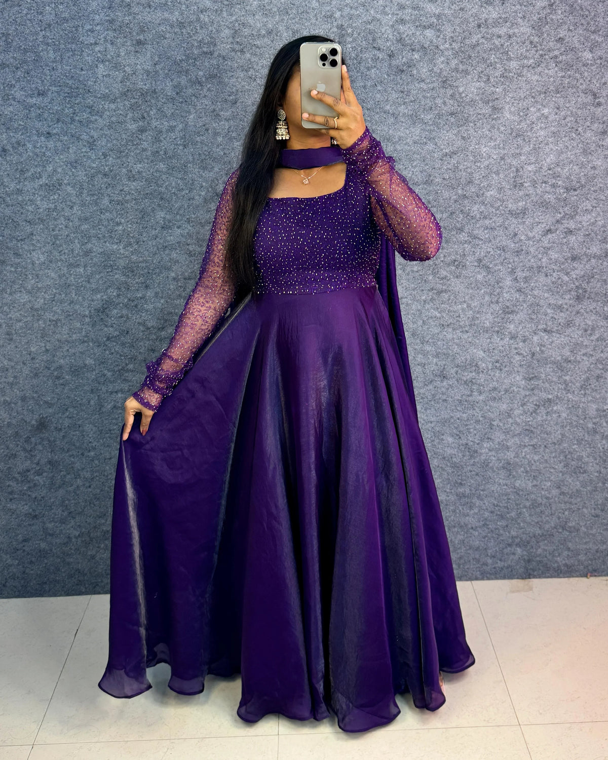 Royal Sparkle Space Silk Gown