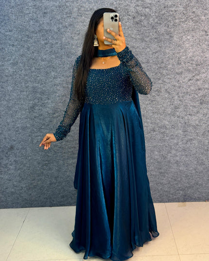 Royal Sparkle Space Silk Gown