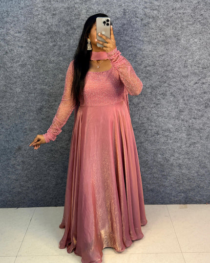 Royal Sparkle Space Silk Gown