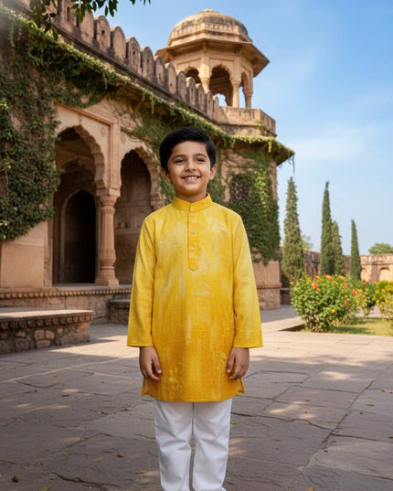 Little Royal Cotton Kurta Pyjama Set
