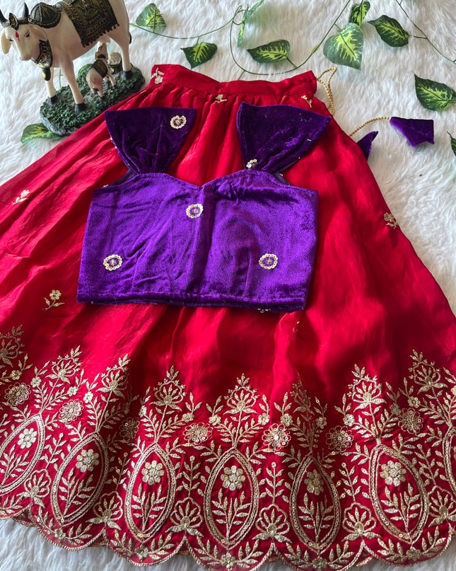 Royal Velvet  Kids Lehenga Set