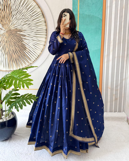 Tanuja Inspire Handloom Cotton Gown With Dupatta
