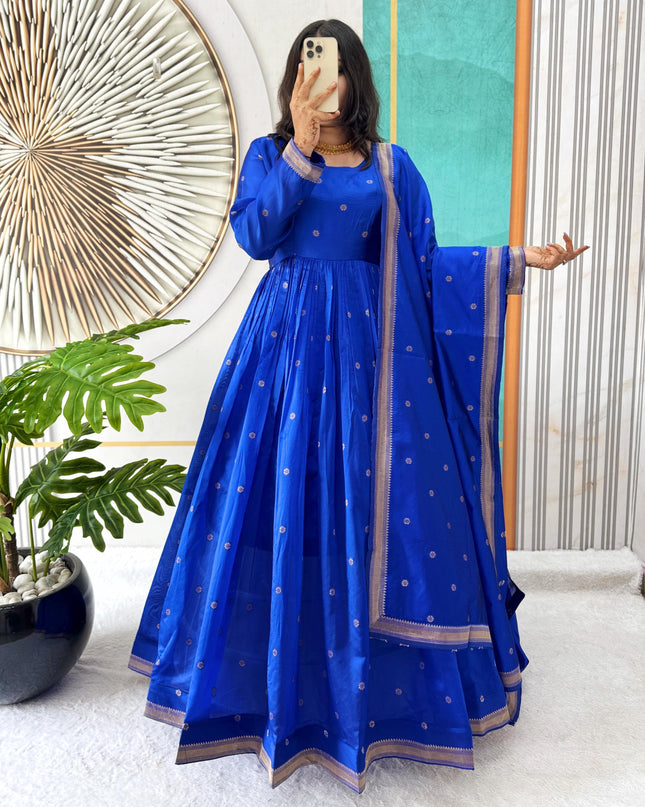 Tanuja Inspire Handloom Cotton Gown With Dupatta