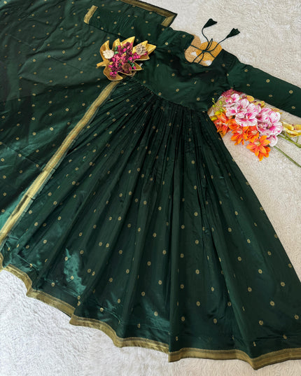 Tanuja Inspire Handloom Cotton Gown With Dupatta