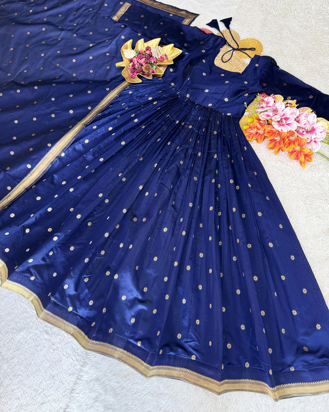 Tanuja Inspire Handloom Cotton Gown With Dupatta