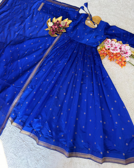 Tanuja Inspire Handloom Cotton Gown With Dupatta