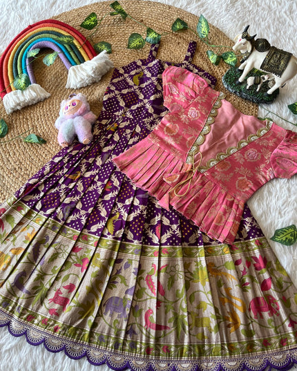 Royal Vanya Crepe Kids Gown With Coat