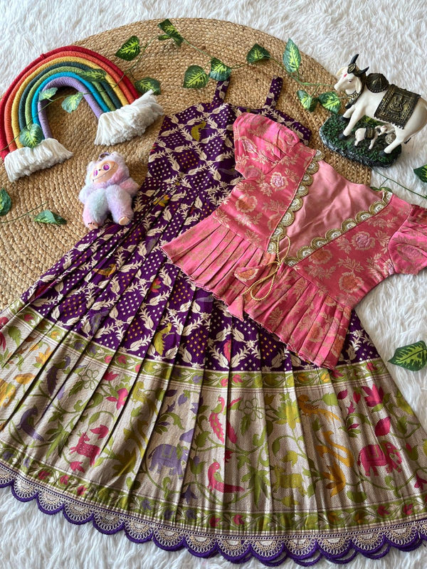 Royal Vanya Crepe Kids Gown with Coat