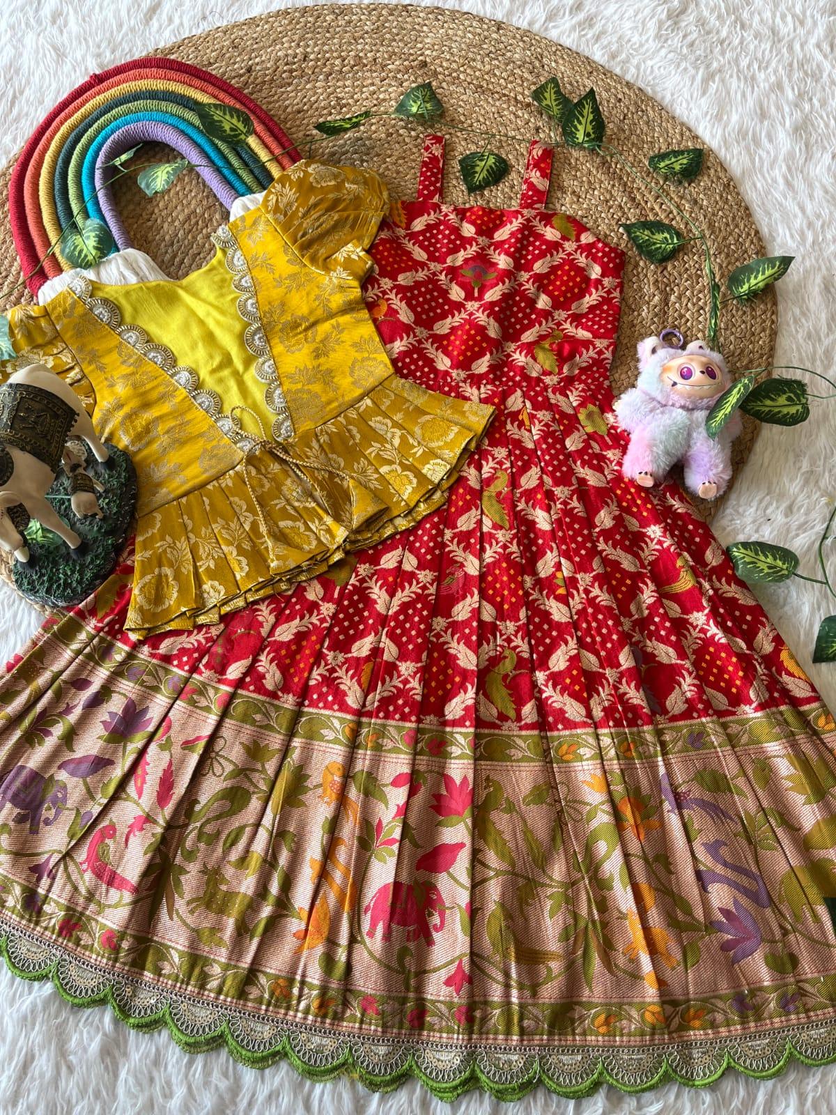Royal Vanya Crepe Kids Gown with Coat