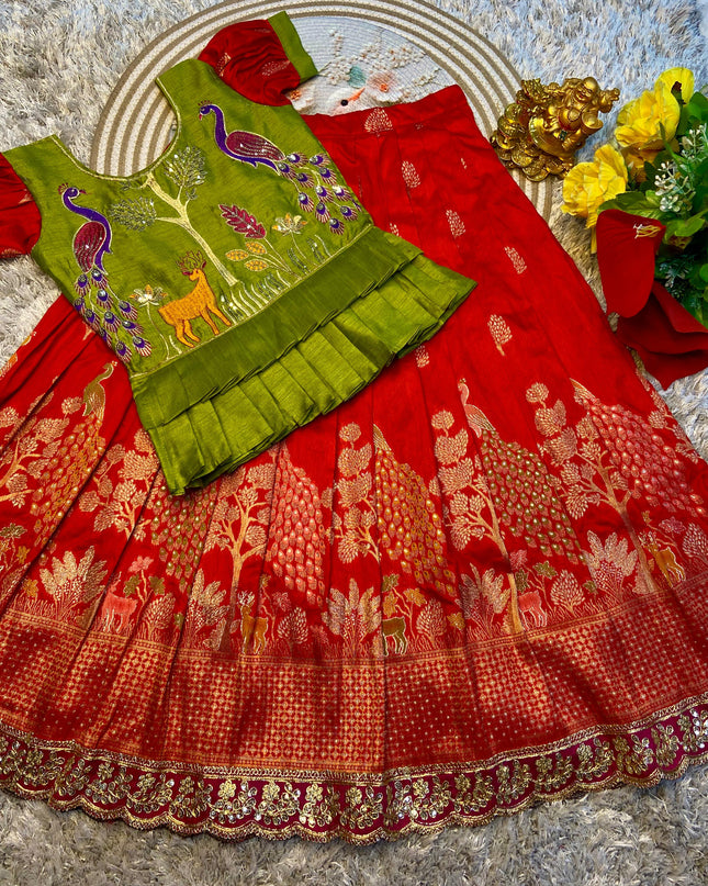 Rajkumari Dola Silk Kids Lehenga