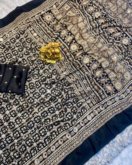 Sitara Ajrakh Crepe Silk Saree