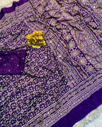 Sitara Ajrakh Crepe Silk Saree