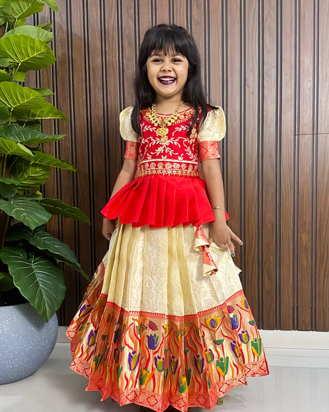 Royal Paithani Kids Lehenga