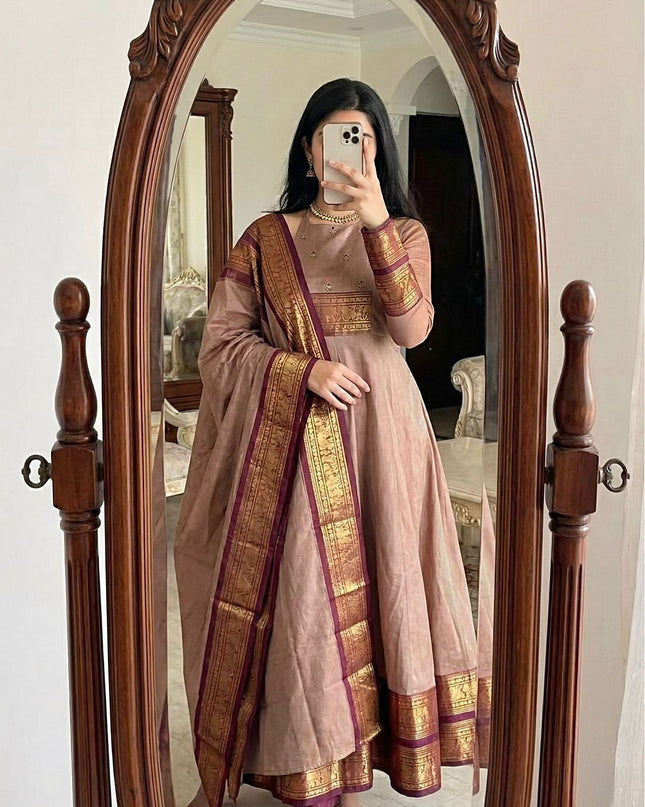 Royal Jacquard Pattu Dress