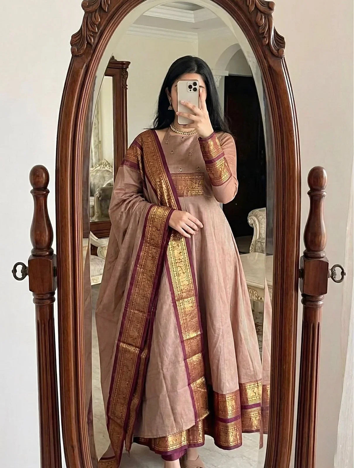 Royal Jacquard Pattu Dress