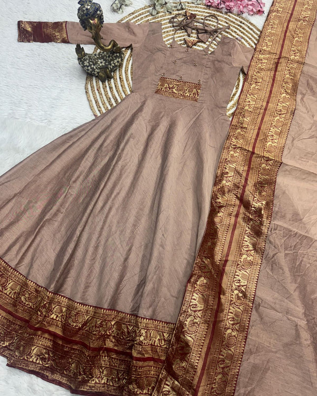 Royal Jacquard Pattu Dress
