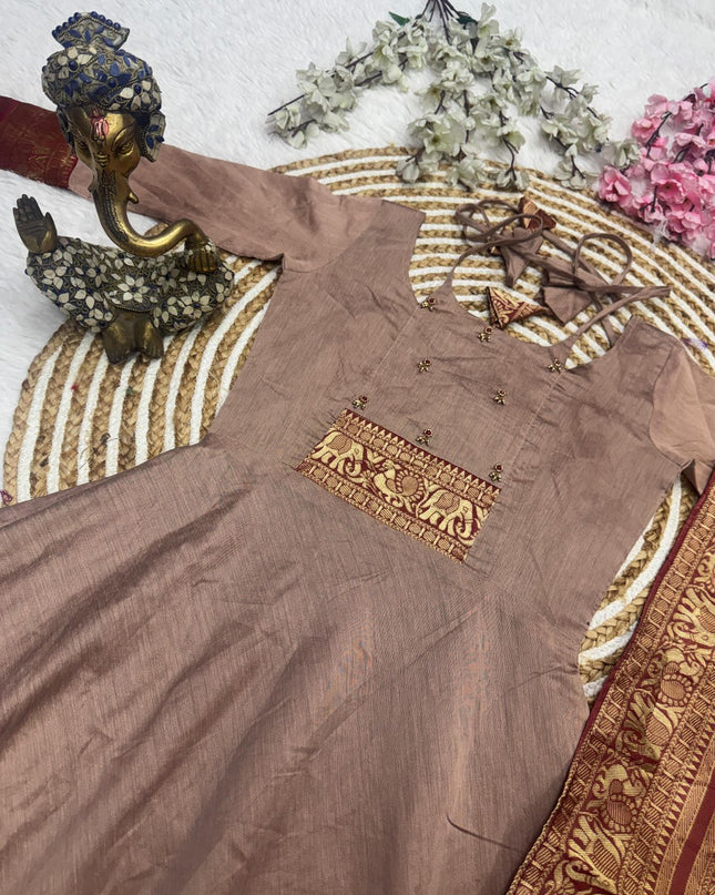 Royal Jacquard Pattu Dress