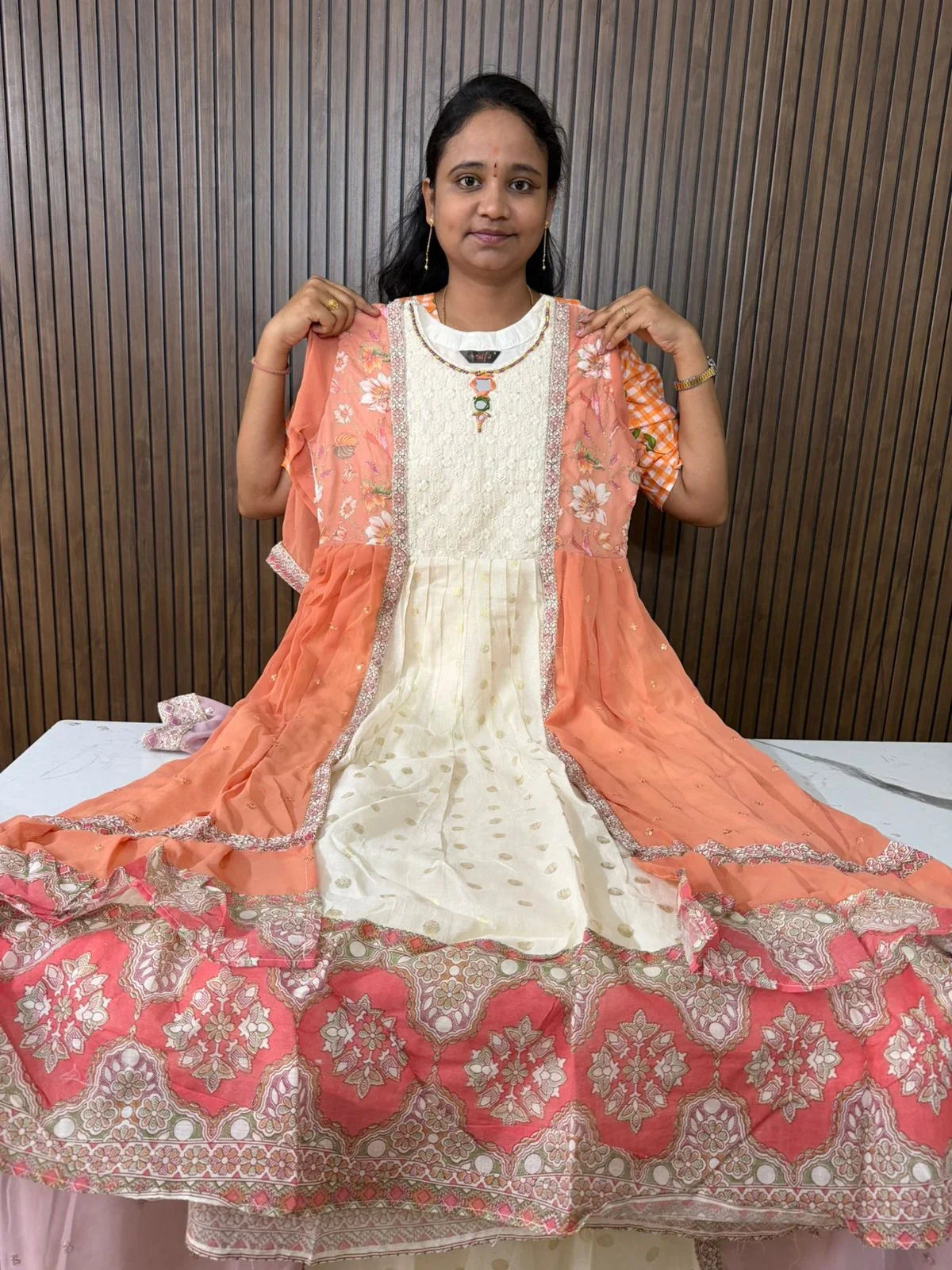 Long Gown with Attached Coat
