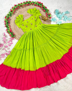 Lime Green + Rani Pink / M Upto L