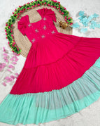 Pink + Mint Green / M Upto L
