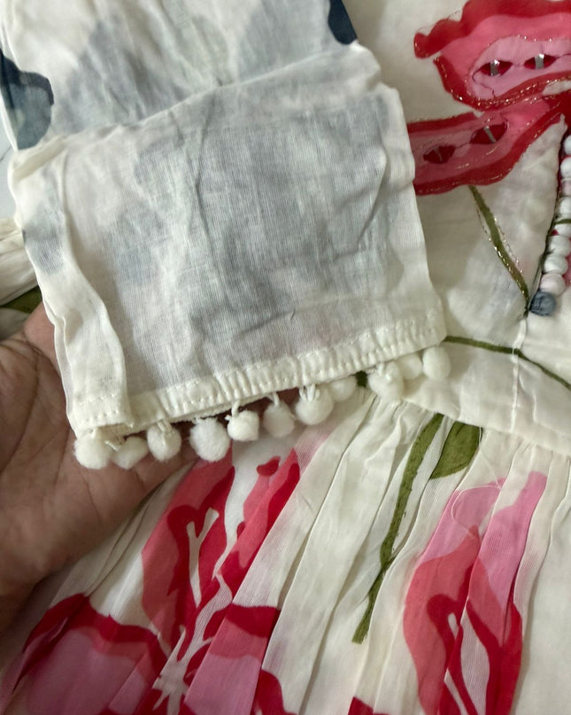 Pure mul cotton Anarkali set
