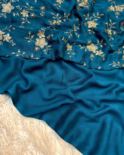 spacesilk saree with work blouse
