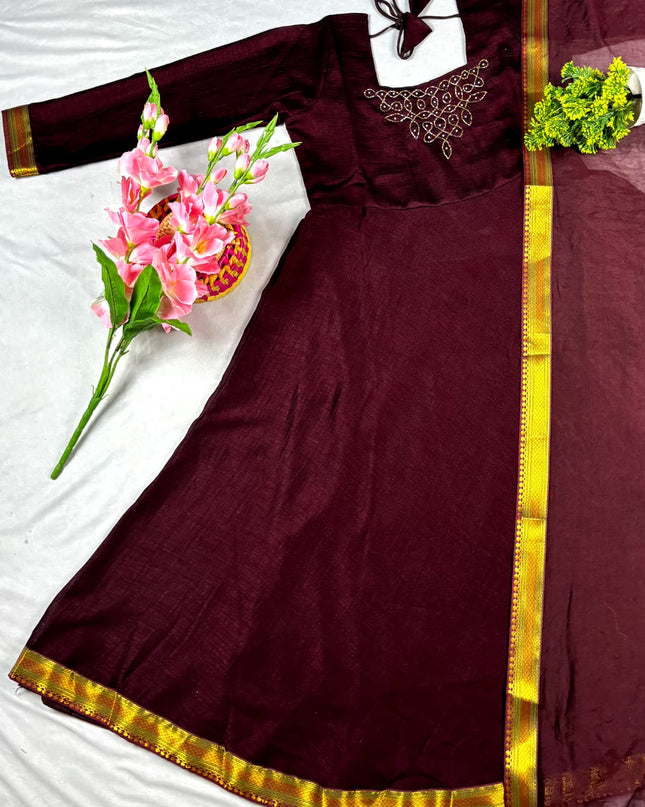 Hand Work Maxi With Duppata
