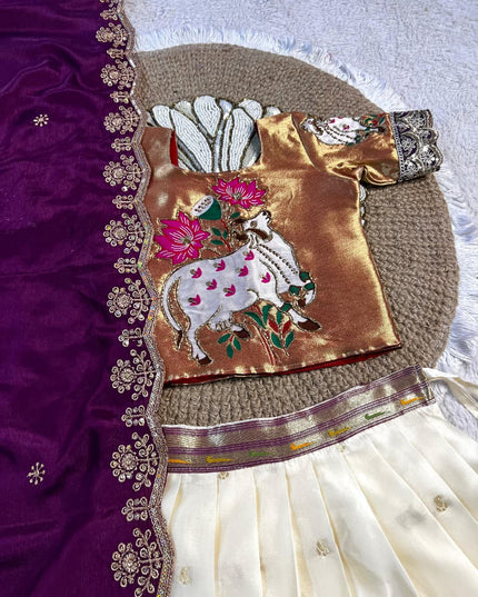Maggam Work Paithani Lenga Voni