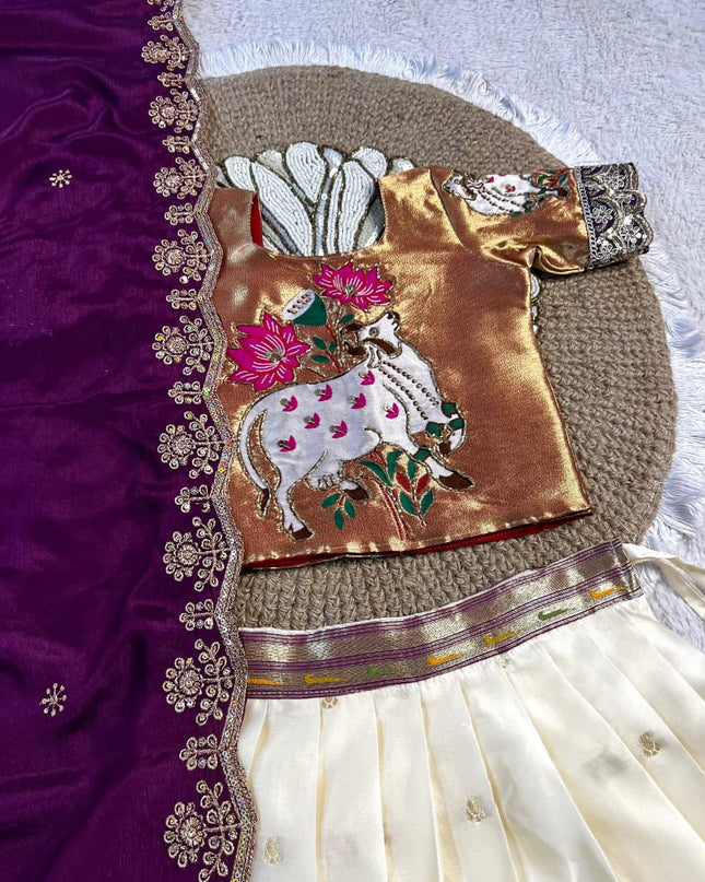 Maggam Work Paithani Lenga Voni