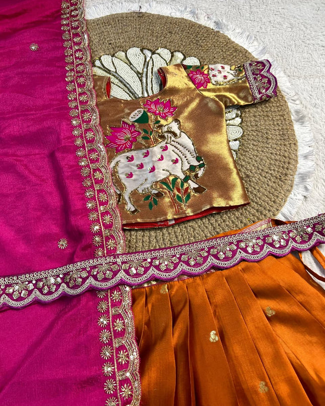Maggam Work Paithani Lenga Voni