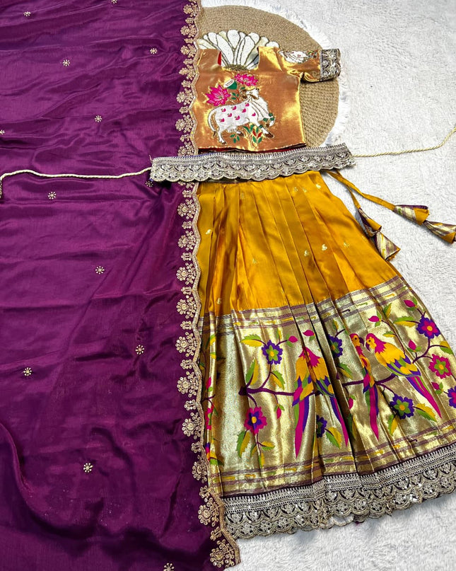 Maggam Work Paithani Lenga Voni