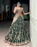 light brownish grey with forest green