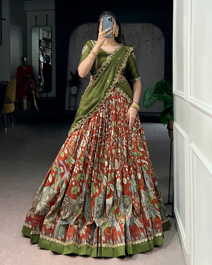 kalamkari lehenga