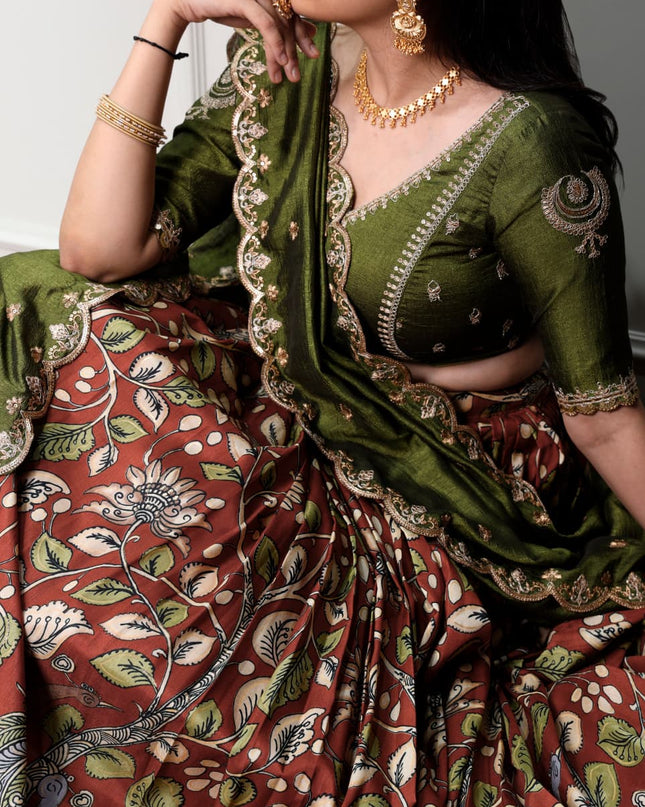 kalamkari lehenga